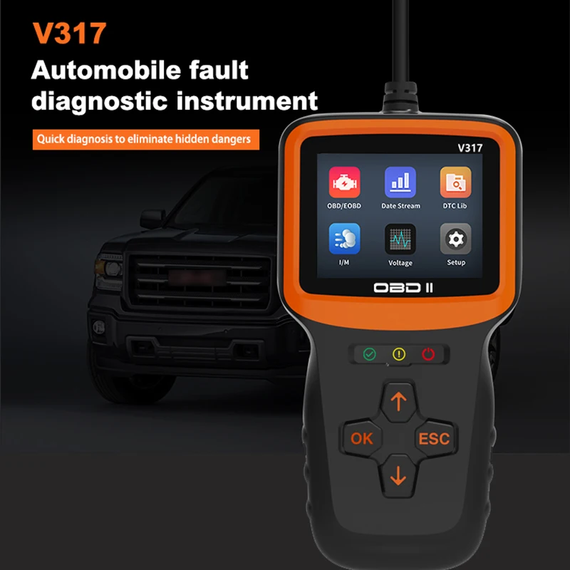 

V317 OBD2 Scanner Automotive Check Car Engine Clear Fault Code Reader Auto Diagnostic Scan Tester Tools EOBD/OBDII Scan Tool