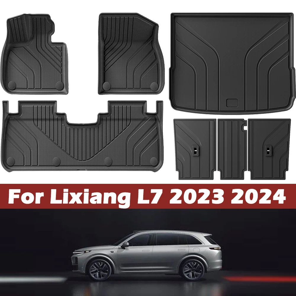 

For Lixiang L7 2023 2024 TPE Floor Mats,All Weather Floor Liners Carpet Protection Odorless Full Set Accessories