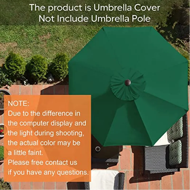 Patio Umbrella Replacement Canopy 6.5ft 9ft 10ft，Outdoor Table Umbrella Canopy For 6Ribs 8Ribs Replacement Parasol Canopy Cover