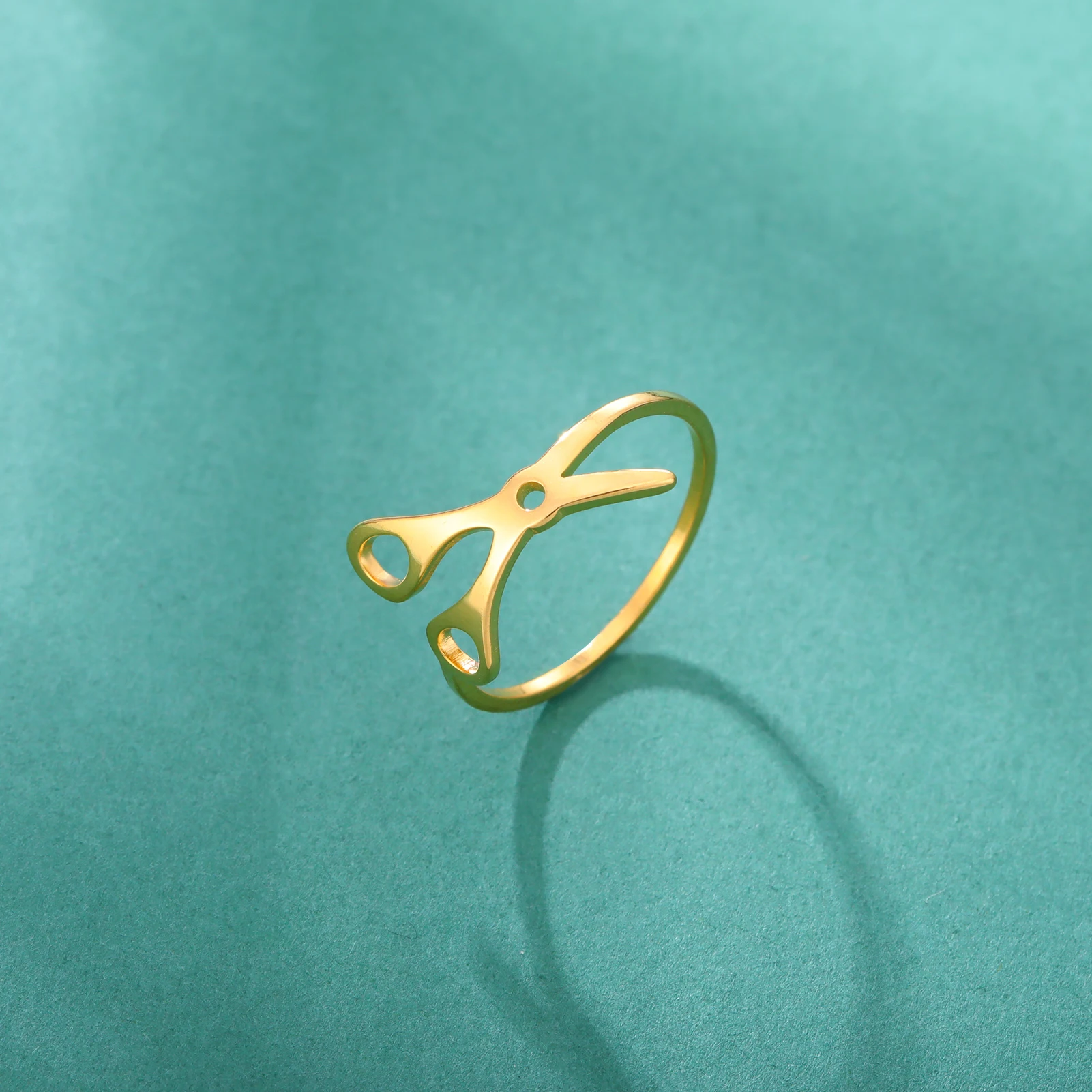 Unift Hairstyle Scissors Rings Stainless Steel Ring Jewelry Hairdressers Barbershop Graduation Accessories Women Men Trendy 2025