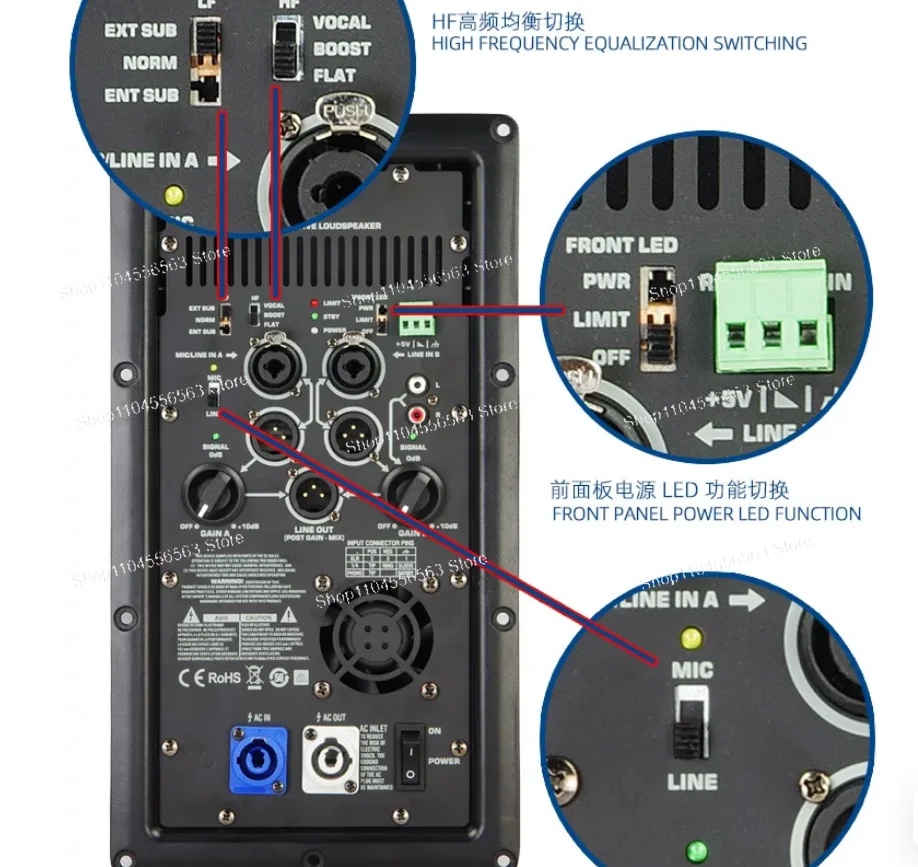 

K12A Professional 1000W Class D Digital Power Amplifier Module, Active Audio Amp Board for Home Theater Loudspeakers