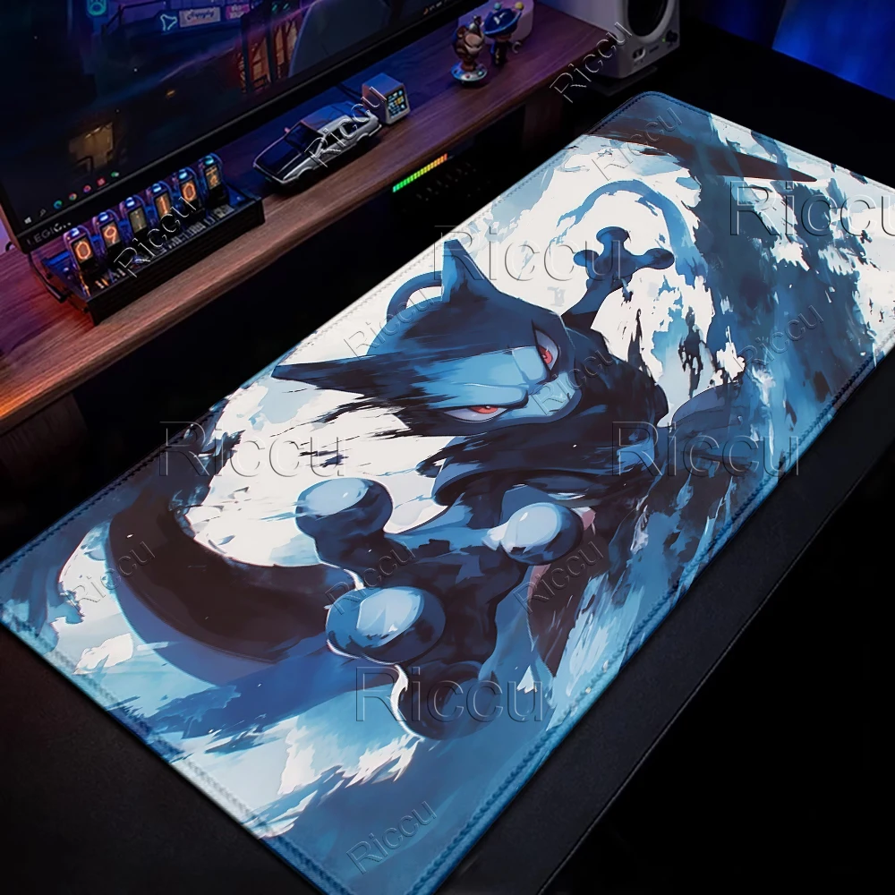 Mauspad Gaming Pokemon Großes Tastaturpad Spielzubehör XXL Gamer Mauspad Charizard Eevee Gengar Lucario Anime PC Mauspad