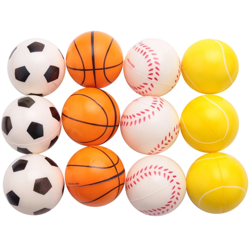 ABUM-Hand Basketball Baseball Football Tennis Exercise Soft Elastic Squuze Stress Reliever Ball Kid Small Ball Toys