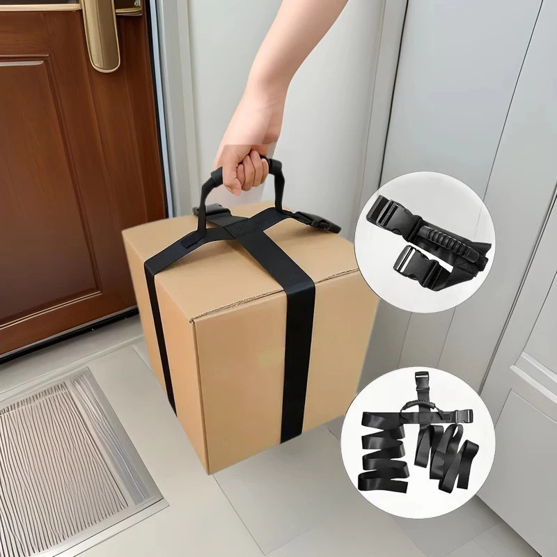 Hebegurt für schwere Gegenstände, Tragegurt, Möbeltransportgurt, Gepäckpackgurte, Transportgurte, erleichtert das Transportieren von Kisten und Gepäck. – Detail 2