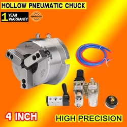 Hollow pneumatic chuck vertical 4 inch 3 jaw pneumatic chuck suitable for drilling machine and milling machine platform