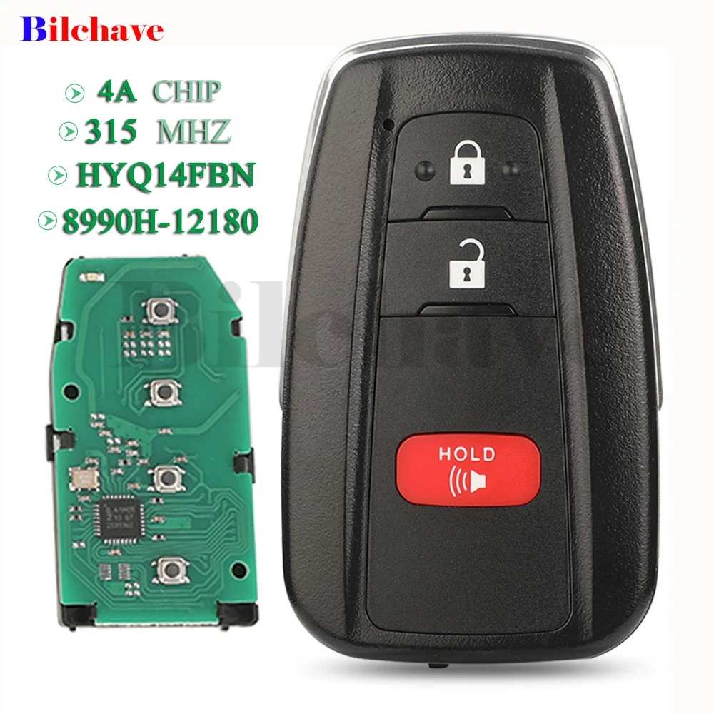 

jingyuqin 8990H-12180 HYQ14FBN 4A Chip Keyless Entry Remote For Toyota Corolla 2019 2020 2021 2022 312/314.3MHz Smart Key Fob