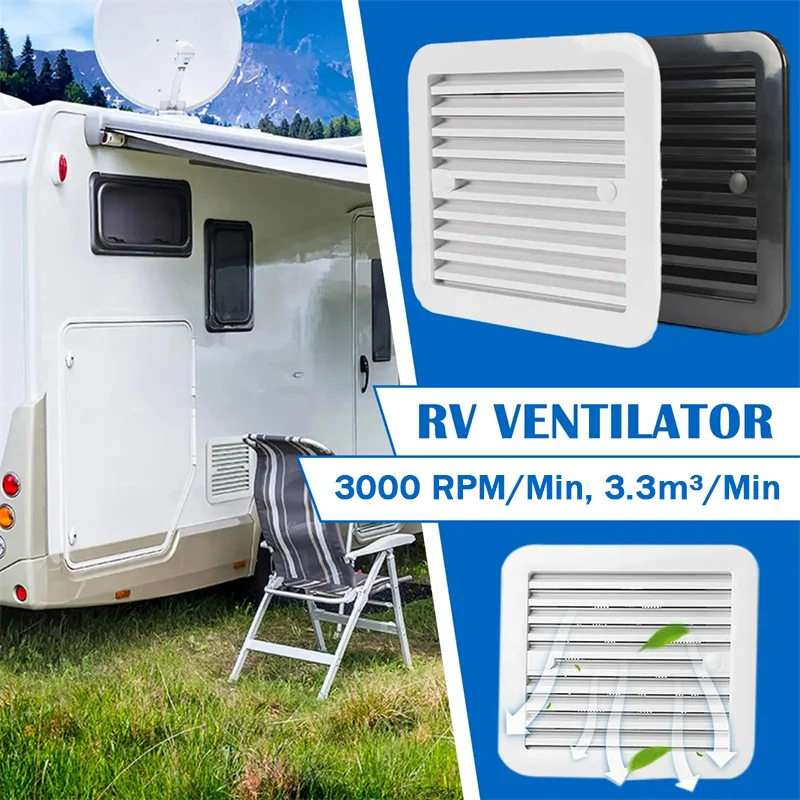 12V Caravan RV Fans Fridge Air Vent Side Exhaust Strong Wind Camper Car Cartronics Automobile Accessories For Marine Boat Parts