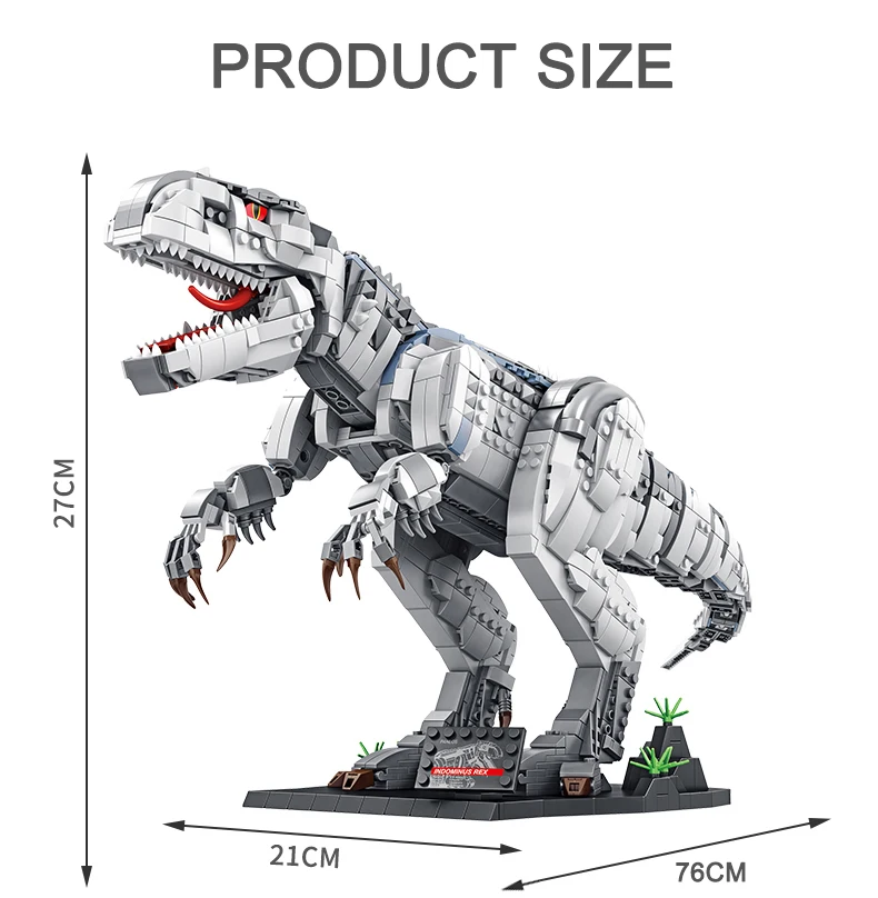 Jurassic Dinosaur World Building Blocks Large Tyrannosaurus Rex Bricks Boys MOC Brachiosaurus Sets Toys for Kids Christmas Gifts