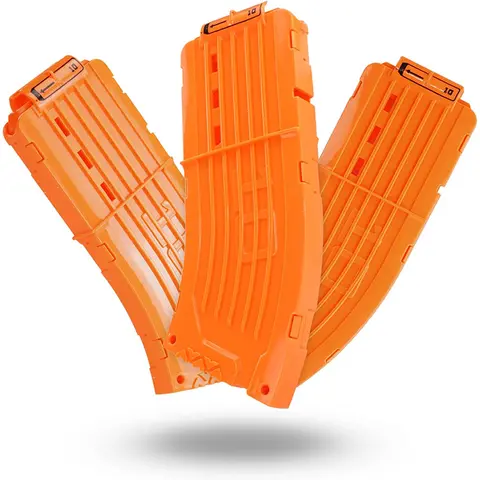 FRENSIT 3PCS 10 Darts Curved Magazine Quick Reload Clip Compatible for Nerf Elite (Orange)