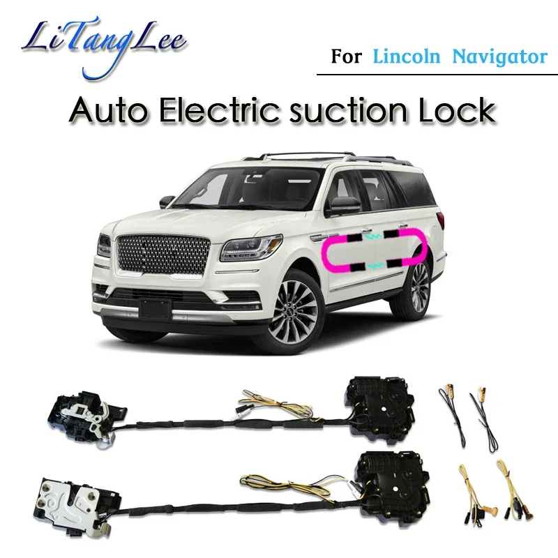 For Lincoln Navigator 2019~2024 Car Soft Close Door Latch Pass Lock Actuator Auto Electric Absorption Suction Silence Closer