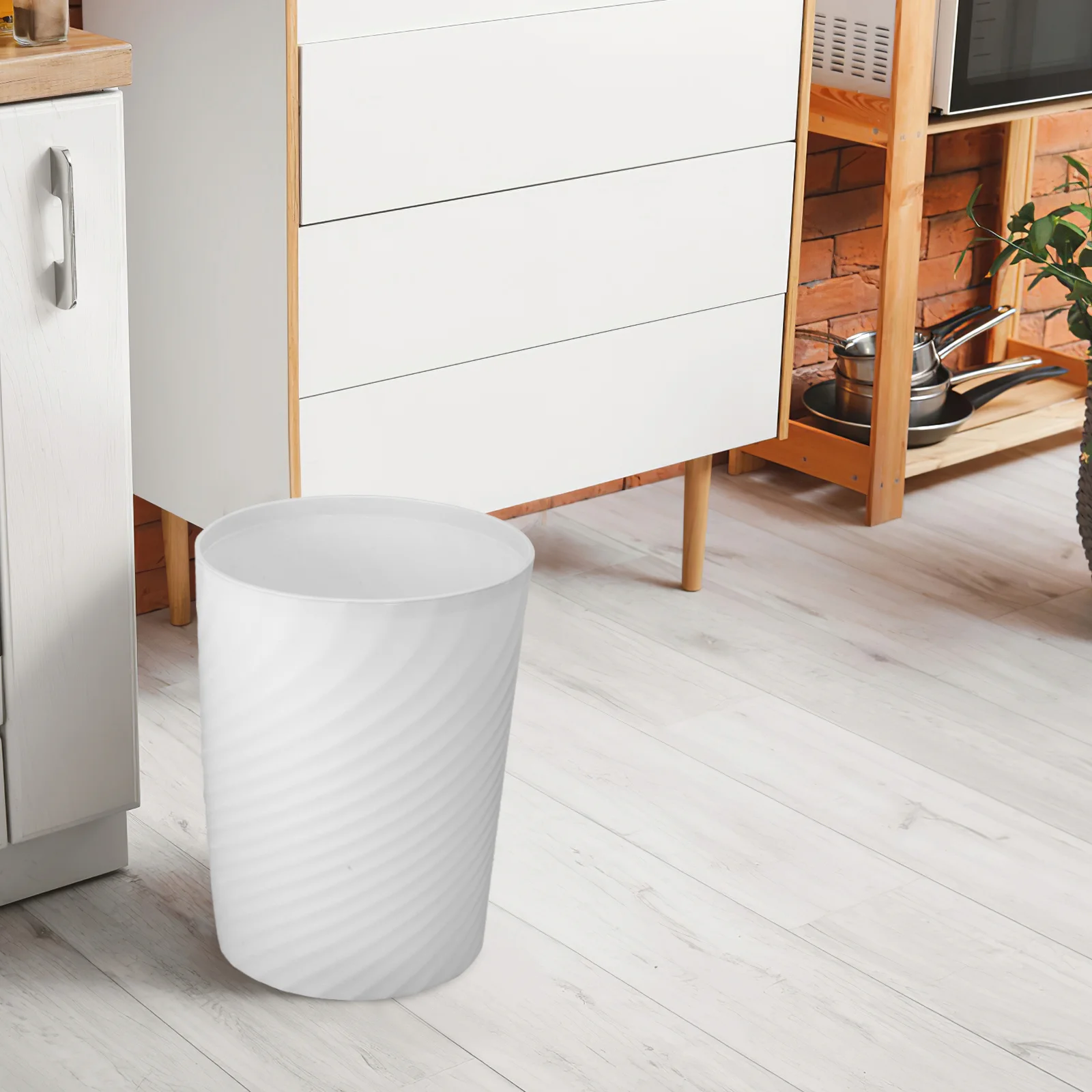 Nordic Style Household Kitchen Trash Can Modern Living Room Bedroom (large Size 12l White) Bin Waste Basket For Round Ash-bin