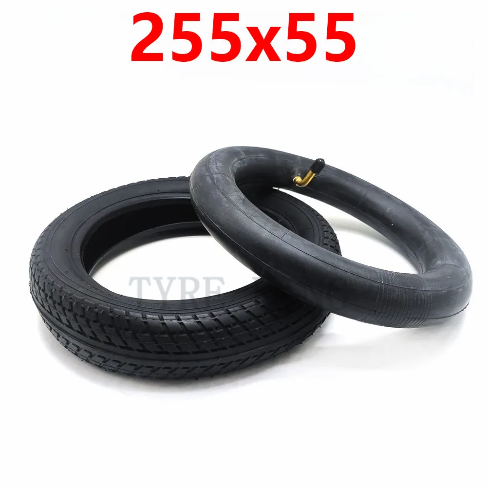 255x55 Inner and Outer Tyre for Children\'s Tricycle Baby Carriage Parts 10 Inch Inflatable Wheel Tire