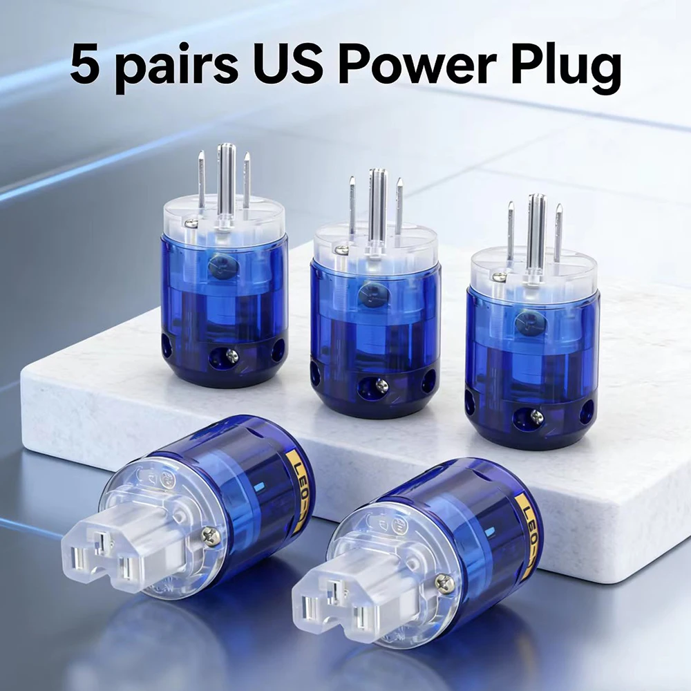 

High Quality 5 Pairs Hifi Aduio P-037 Rhodium Plated US Power Connector +IEC Female Connector