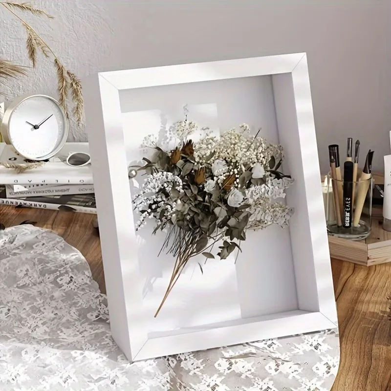 3D Hollowed Out Photo Frame, Handmade Dining Table Layout Shadow Box Photo Frame, Square 3D Photo Frame, Display/Wall Mounted