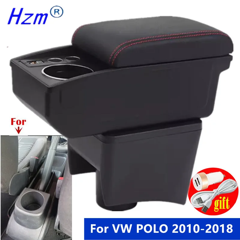 Do Volkswagen POLO Podłokietnik 2010-2018 nowy Do VW POLO Mk5 6R Vento Podłokietnik samochodowy Schowek na kubek Akcesoria samochodowe