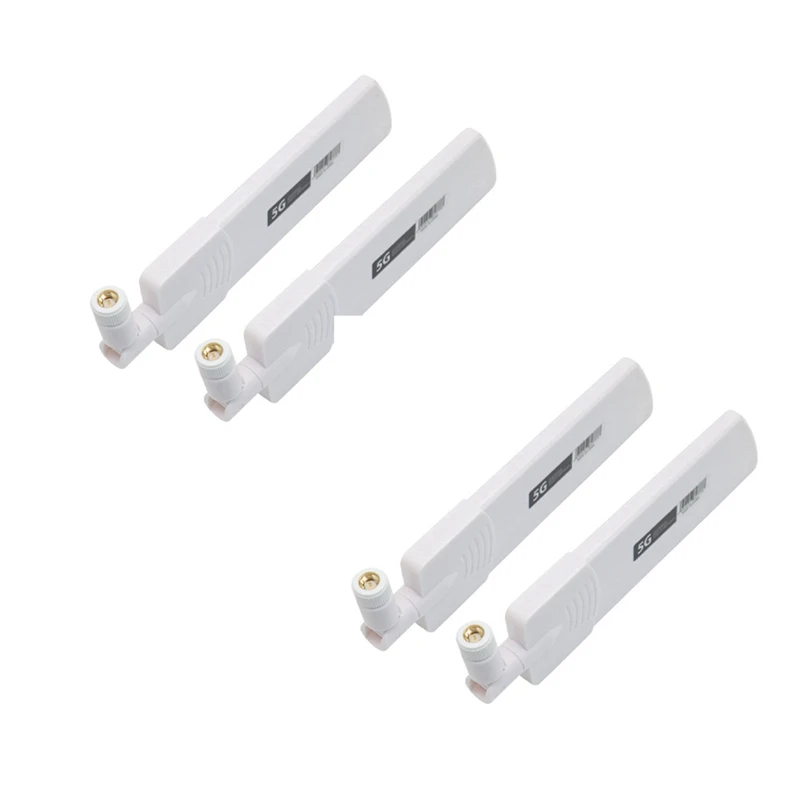 4PCS 5G/3G/4G/GSM Full Band Glue Stick Omni Wireless Smart Meter Router Module Gain 40Dbi Antenna, White SMA Male