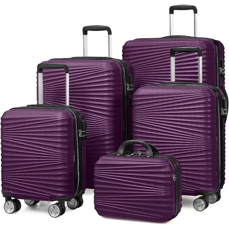 Luggage 5 Piece Sets Hard Shell Luggage Set Expandable Carry on Luggage Suitcase with Spinner Wheels Durable Lightweight Travel