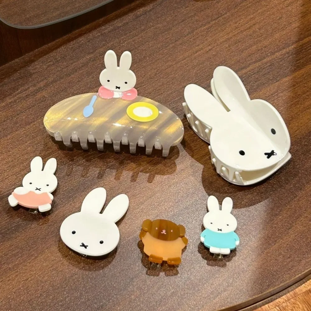 Cute Miffy Hair Clips Sweet Cartoon Claw Clip Girly Headwear Fashion Barrettes Elegant Hair Decor for Women Daily Hairstyle Gift view 4