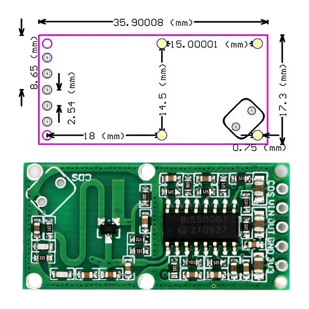 Microwave Radar Motion Sensor Switch Module RCWL-0516 Human Body Induction Switch Module Intelligent Sensor Detector for Arduino