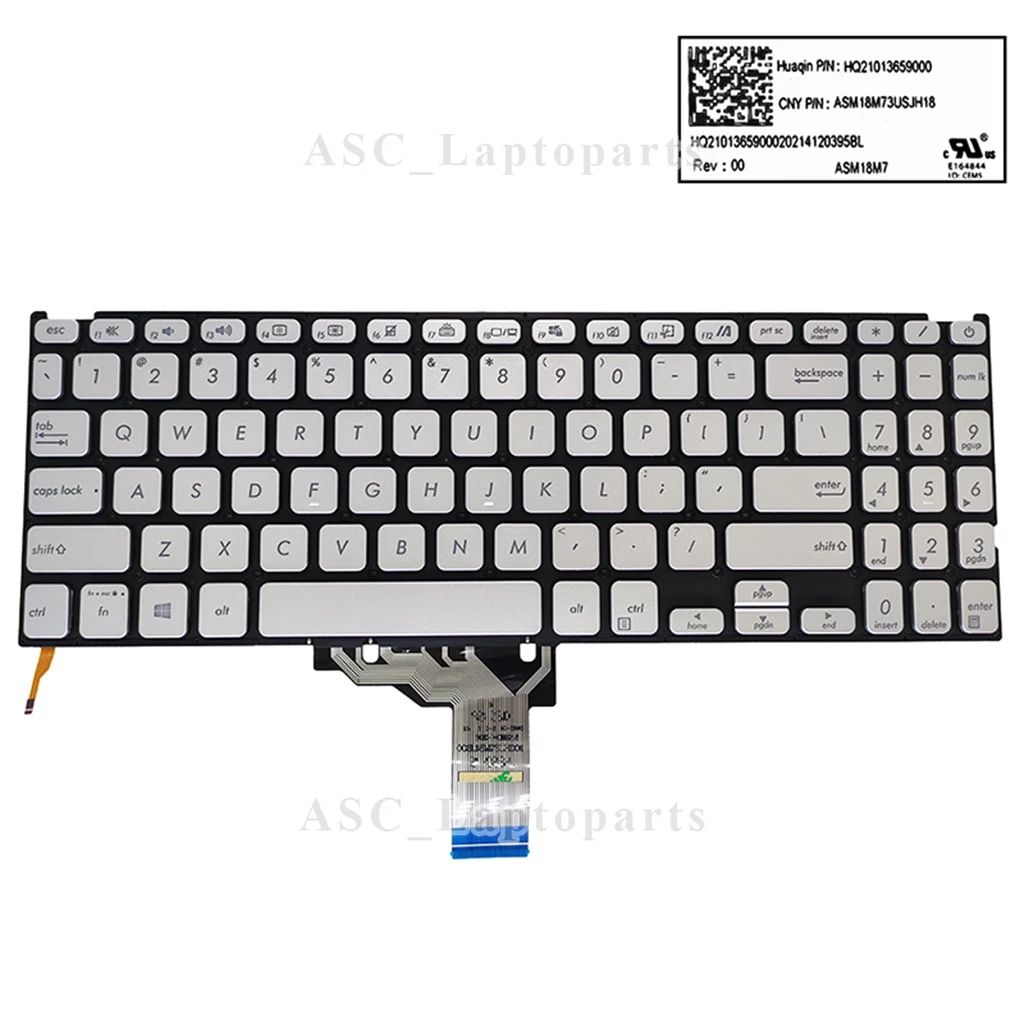 Teclado retroiluminado para ASUS Vivobook X509 X509F X509UM X509FA MA X515 X509FA X509FJ X509DA X509U X509UA M509 M509D M509DA, nuevo, EE. UU.