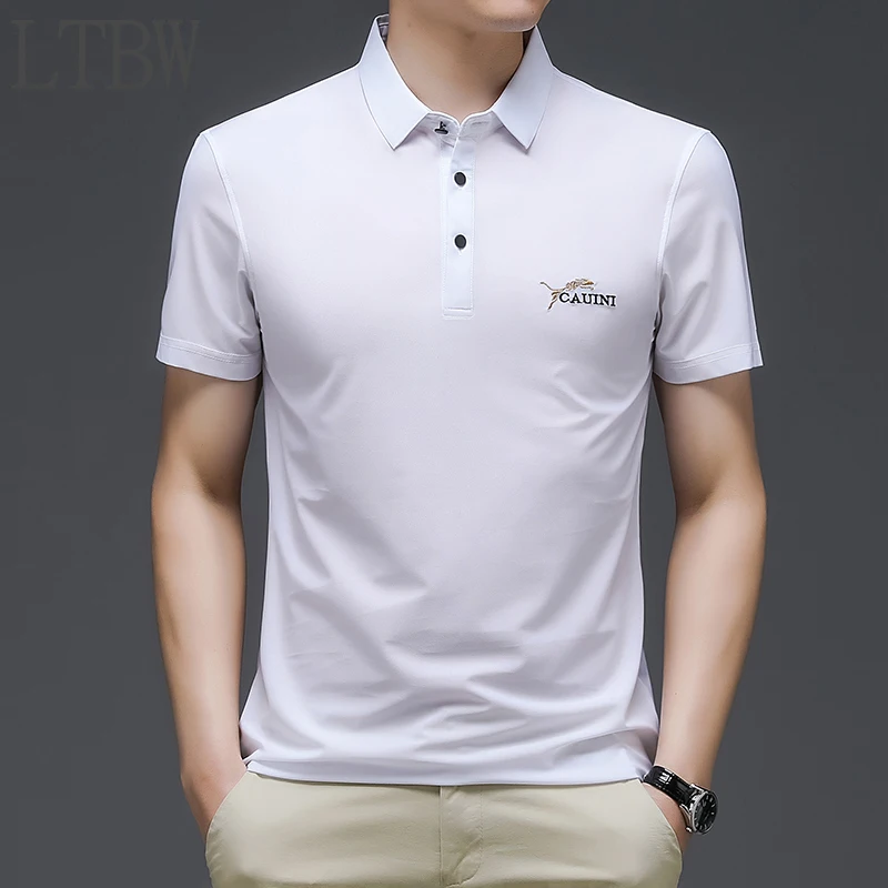 

JOHMUVVE Fast Shipping Men's Short Sleeve Embroidered POLO Casual Short Sleeve Top Men's T-Shirt