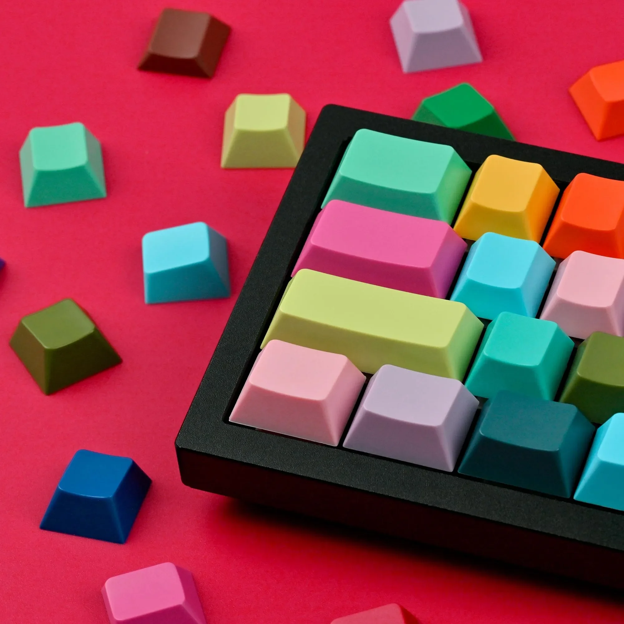 Keyreative ABS Blank Keycaps Colourful Printless Keycaps Cherry Profile Full Set Mechanical DIY Keycaps