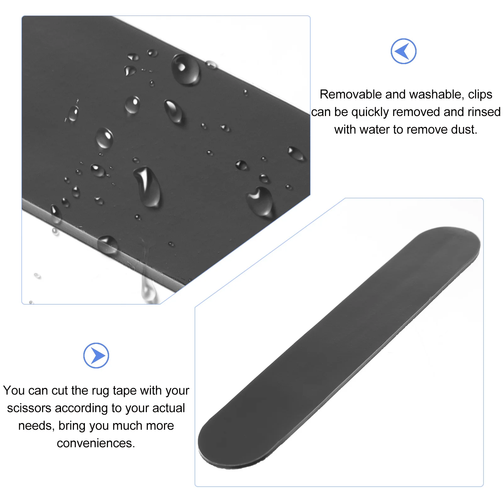 8 قطعة القابضون السجاد البساط الشريط عدم الانزلاق تحديد الشريط لبلاط الخشب الصلب أرضيات الرخام قابل للغسل قابلة لإعادة الاستخدام السجاد القابضون