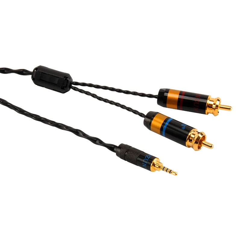 Cable de audio con cabezal de loto doble de 4,4 toneladas de plata pura, cable de audio amplificador RCA equilibrado de 2,5mm y 1/2