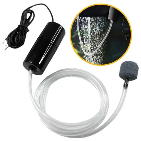 USB 미니 수족관 공기 펌프 키트 공기 돌이있는 산소 펌프 침묵 높은 에너지 효율적인 수족관 필터 낚시 탱크 액세서리