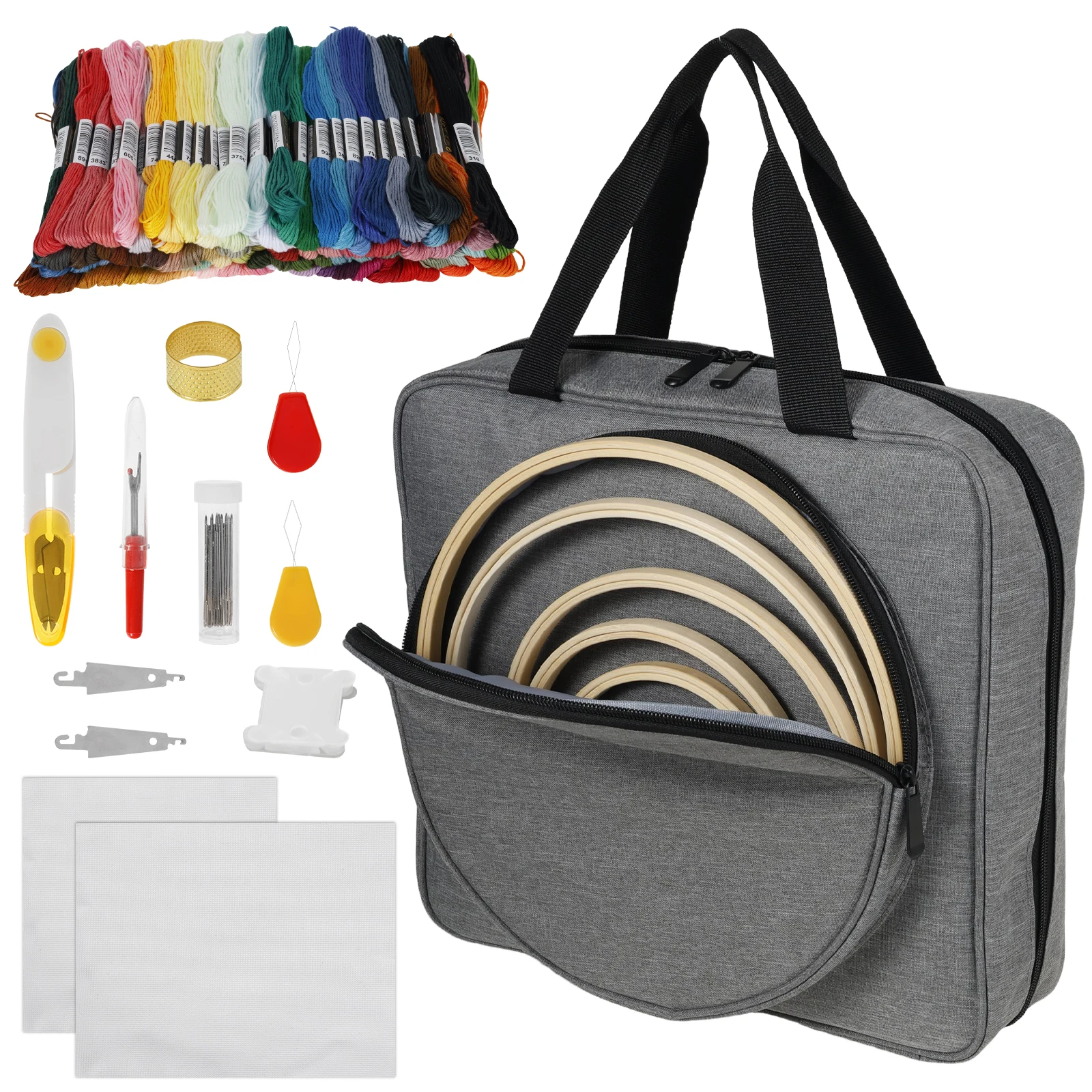 

Embroidery Accessories Storage Bag Cross Stitch Tool Kit Portable Craft Carry Case for Starter Experien Craftsmen Embroidery Bag