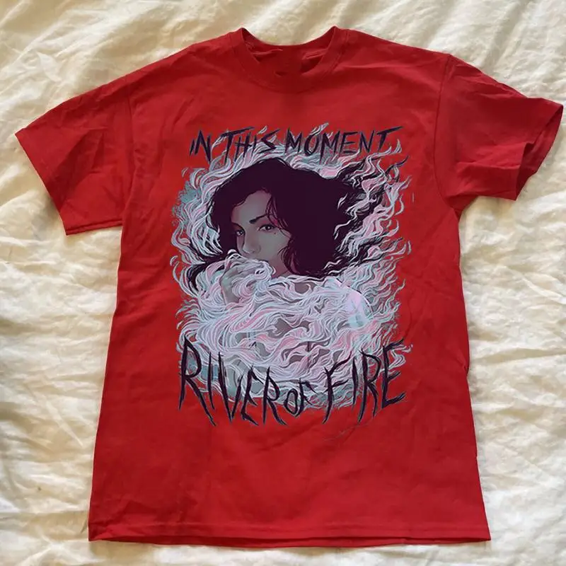 

Редкая хлопковая футболка IN THIS MOMENT Band For Fan Red S 2345XL MD94