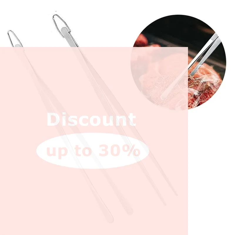 [12 Inch Stainless Steel Kitchen Tweezers Cooking Tongs Anti-Scald Extra Long for Deep Frying Grilling Food Picking Serving]