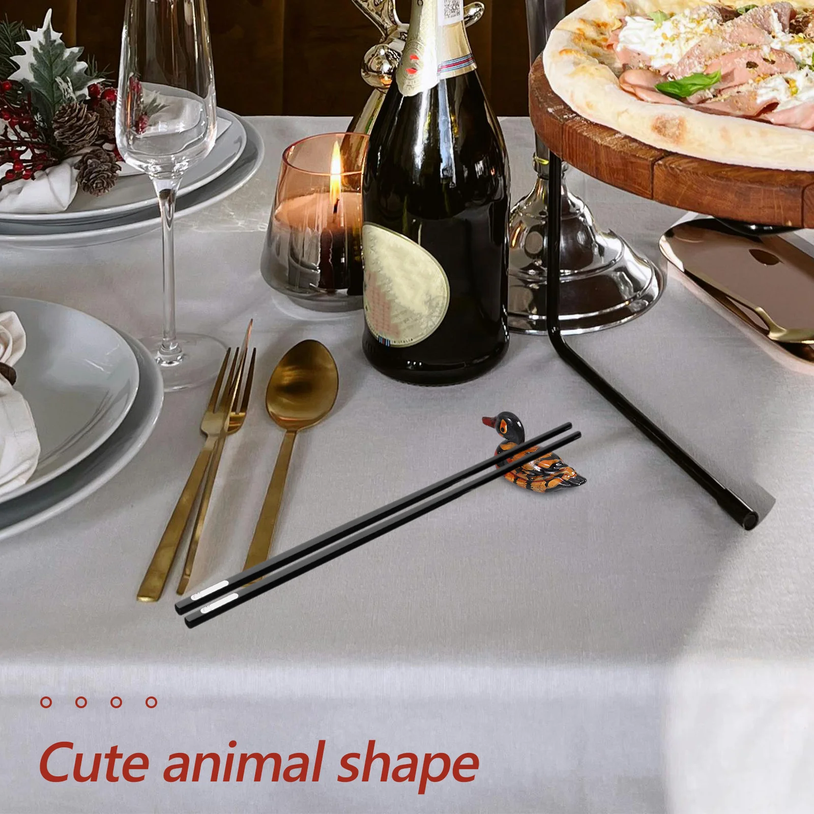 

24Pcs Artistic Duck Shaped Resin Chopstick Holder Cute Spoon Rest Functional Cutlery Organizer Chopsticks Holder