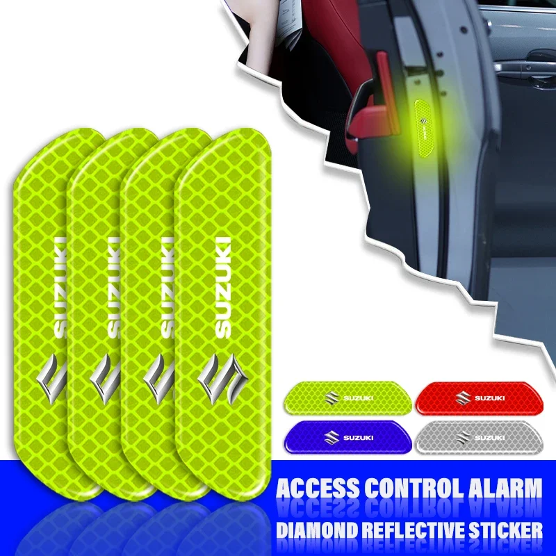 Car Door Safety Warning Reflective Mark 3D Sticker Car accessories For Suzuki DZire IGNIS Alto Spacia Jimmy VITARA SX4 GW250