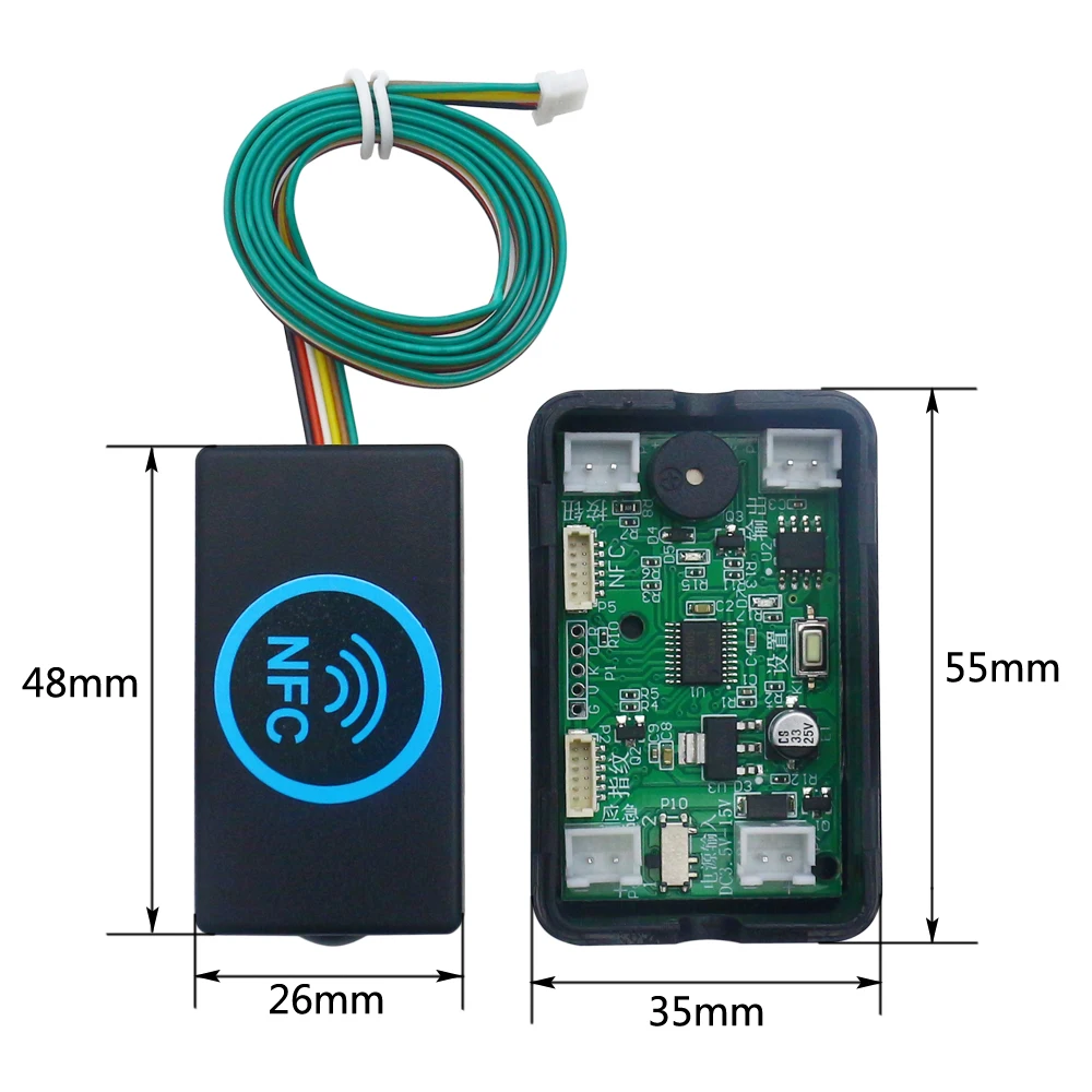 Imagem -05 - Controle de Acesso por Impressão Digital Placa de Controle Fechadura Elétrica Fechadura da Porta Motor Bloqueio Eletromagnético Cartão ic Módulo Indução Dc3v15v