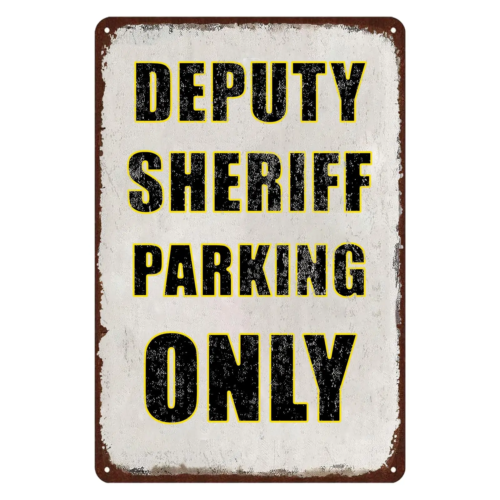 Tin Sign Vintage Deputy Sheriff Parking Only Military Signs Rustic Metal Plaque Home Man Cave Bar Garage Wall Art 8x12 Inch