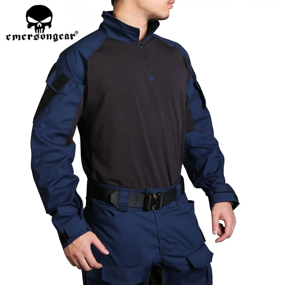 

EMERSONGEAR G3 Tactical Combat Shirt Navy Blue Shirt Elbow Pads Slim Fit Militiamen Combat Duty Tops Hunting Clothes EM9421