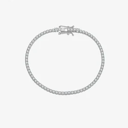VEWANT 925 Sterling Silver Gold 2mm Round Tennis Bracelet Zircon CZ Bangle Women Chain Wedding Anniversary Fine Jewelry Gift