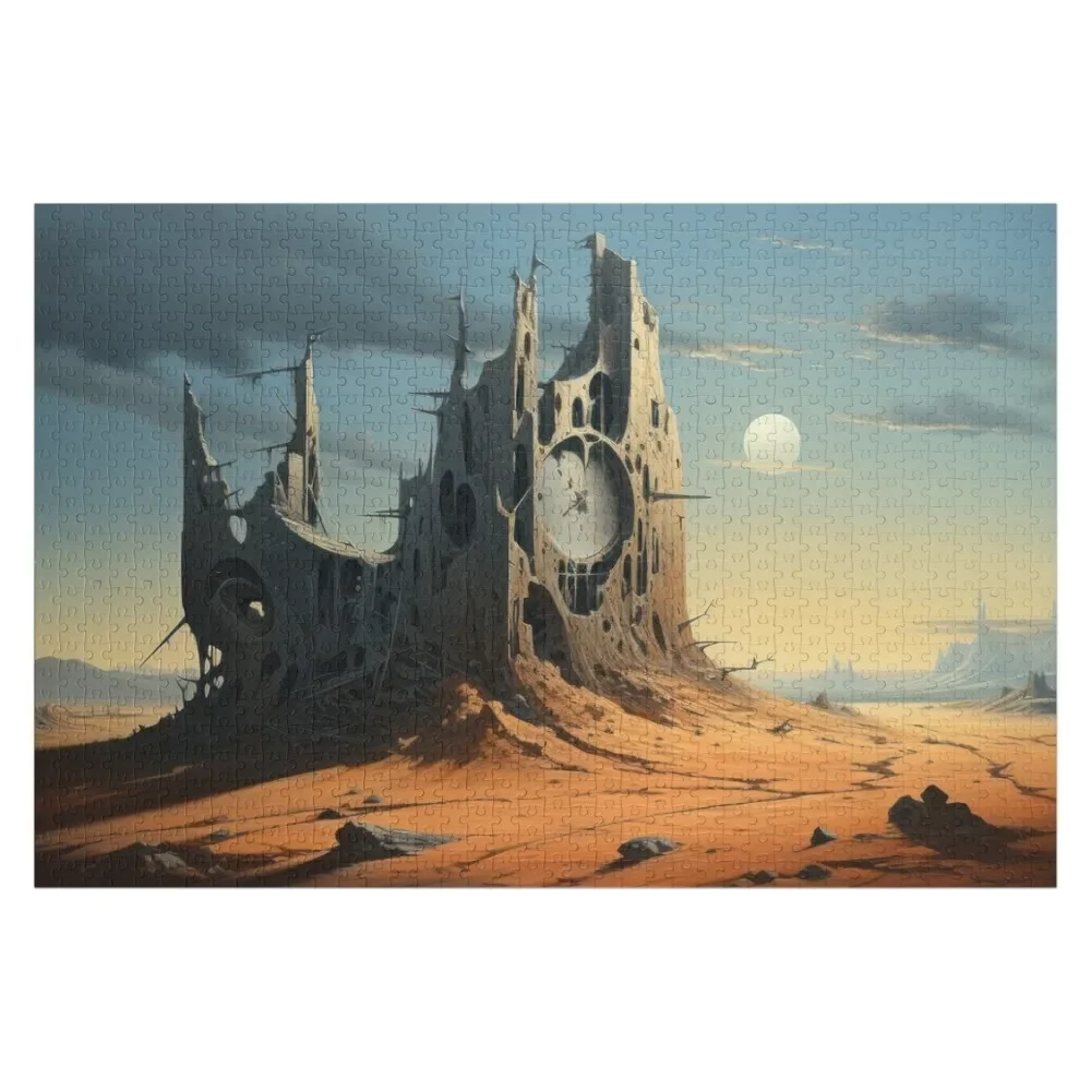 Fortress of Time Jigsaw Puzzle Wooden Compositions For Children Personalized Baby Toy Wood Name Customs With Photo Puzzle