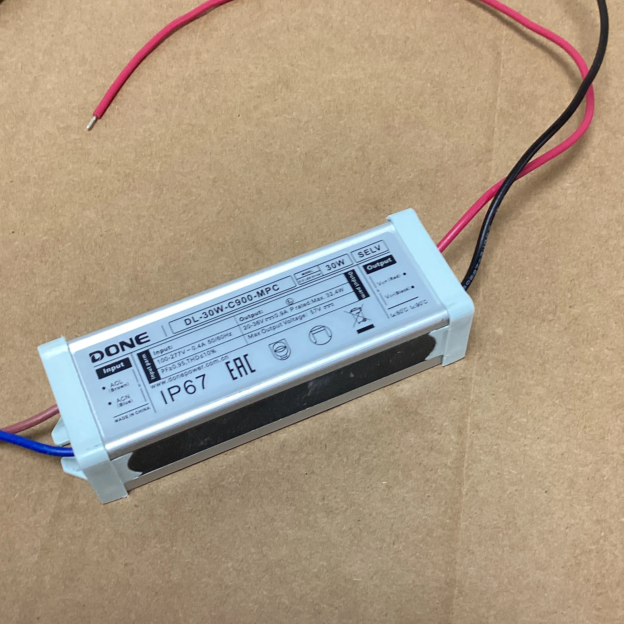 IP67 Outdoor Lighting LED Driver 900mA 1200mA Constant Current Output Voltage 21V 24V 27V 30V 33V 36V