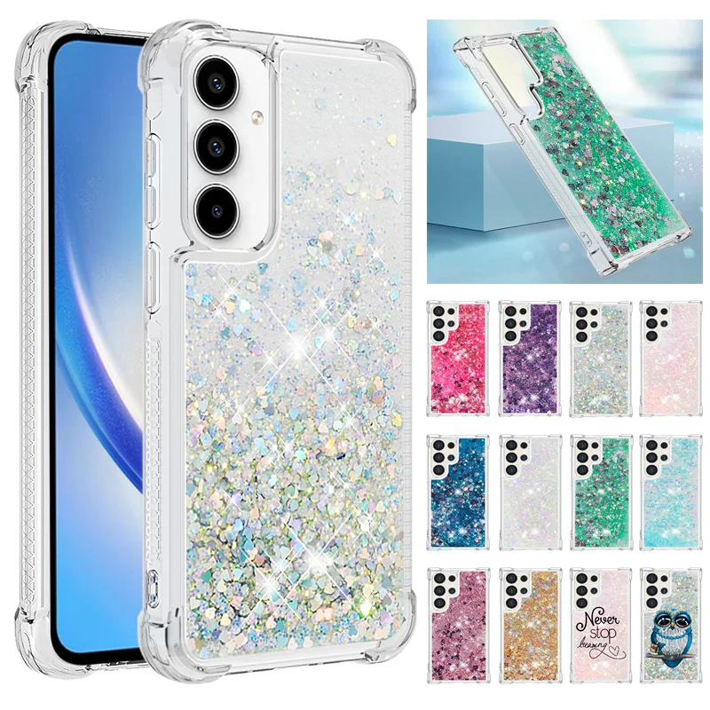 A35 SM-A356E Sequined Quicksand Case For Samsung Galaxy A35 6.6'' Phone Cover Samsung A35 A 35 Silicone Etui Funda Protect Coque