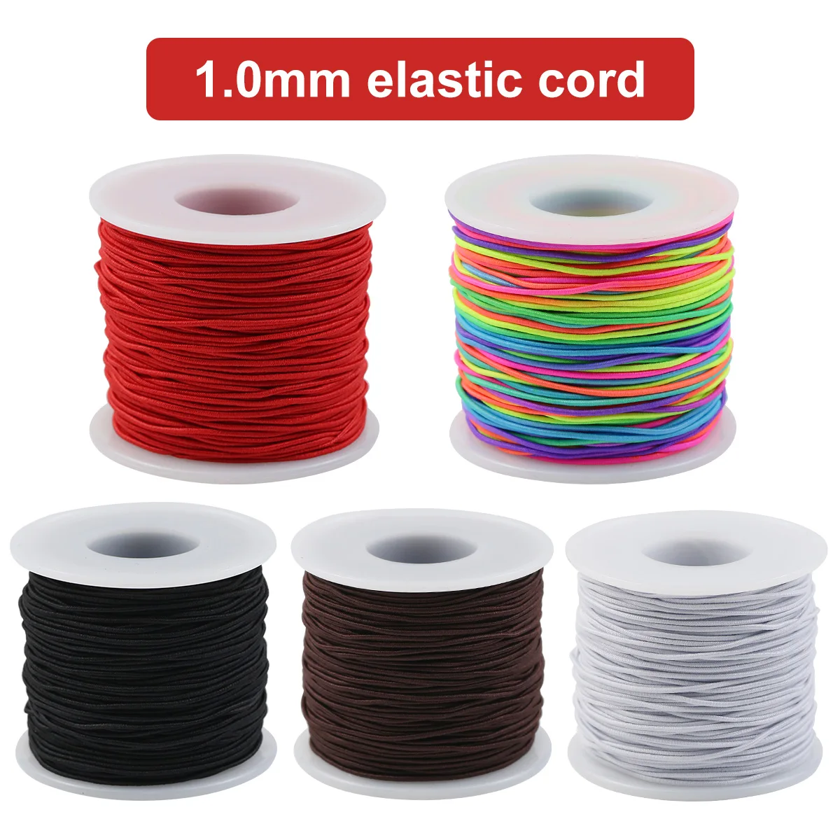 1 Roll Rainbow Elastic Beading Cord, Colorful Stretchy Crafting Thread String For DIY Jewelry Making Bracelet Necklace Supplies