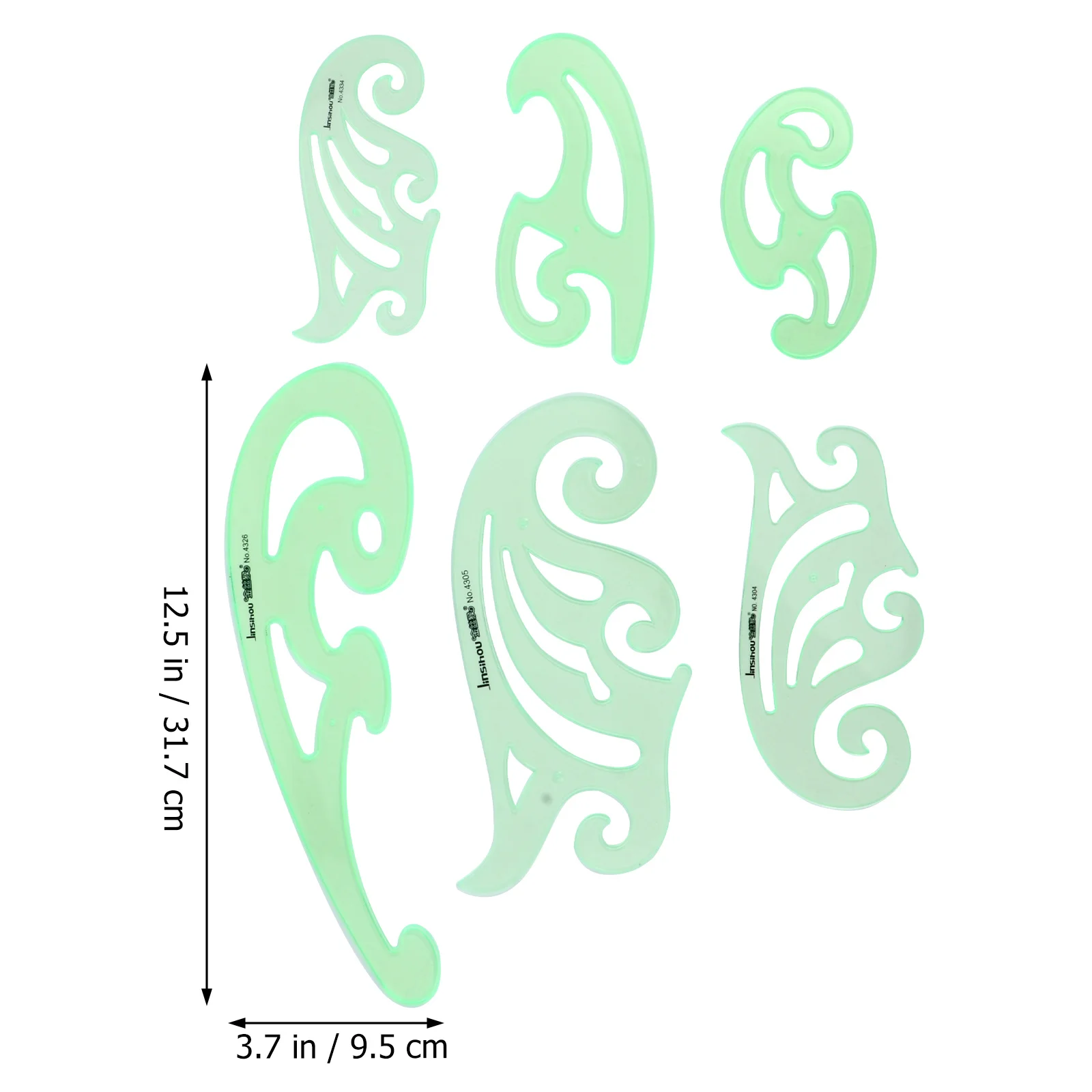 6 قطعة قالب رسم استنسل أشكال هندسية مساطر بلاستيكية للمدرسة والمكتب والرسومات الفنية وأدوات الرسم #4