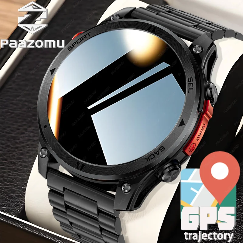 

2026 New GPS trajectory Smart Watch 1.46” HD Screen Compass IP68 Waterproof Bluetooth Call 530mAh Battery Health Fitness Tracker