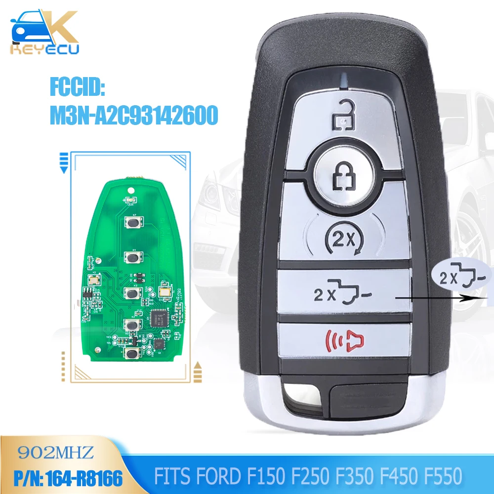 

KEYECU 164-R8166 Remote Smart Key 5B 902MHz ID49 FOB for FORD F150 F250 F350 2017 2018 2019 2020 M3N-A2C93142600