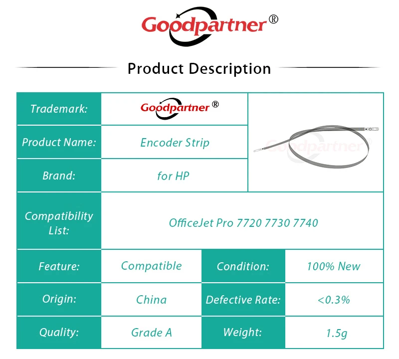 1X G5J38-80001 Encoder Strip for HP OfficeJet Pro 7720 7730 7740