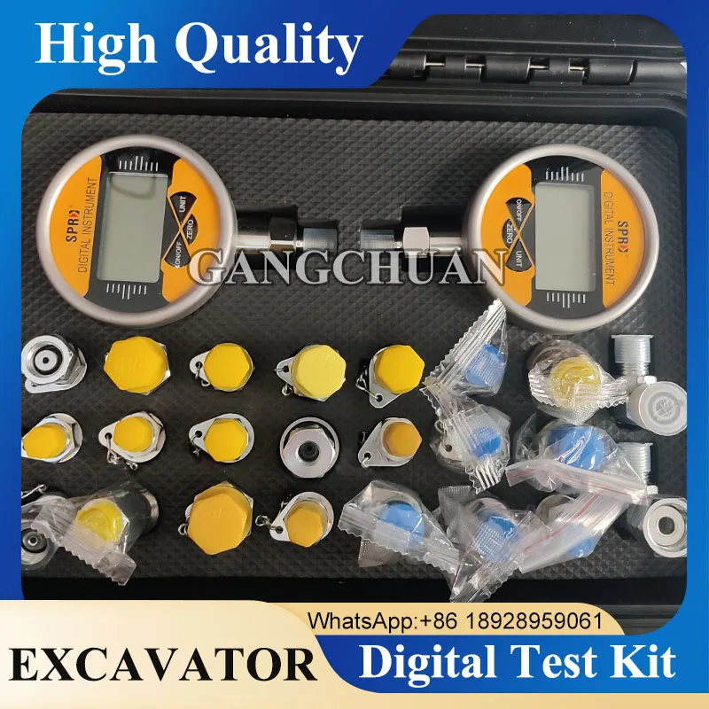 Digital Hydraulic Pressure Test Kit Excavator Pressure Digital Electronic Gauge