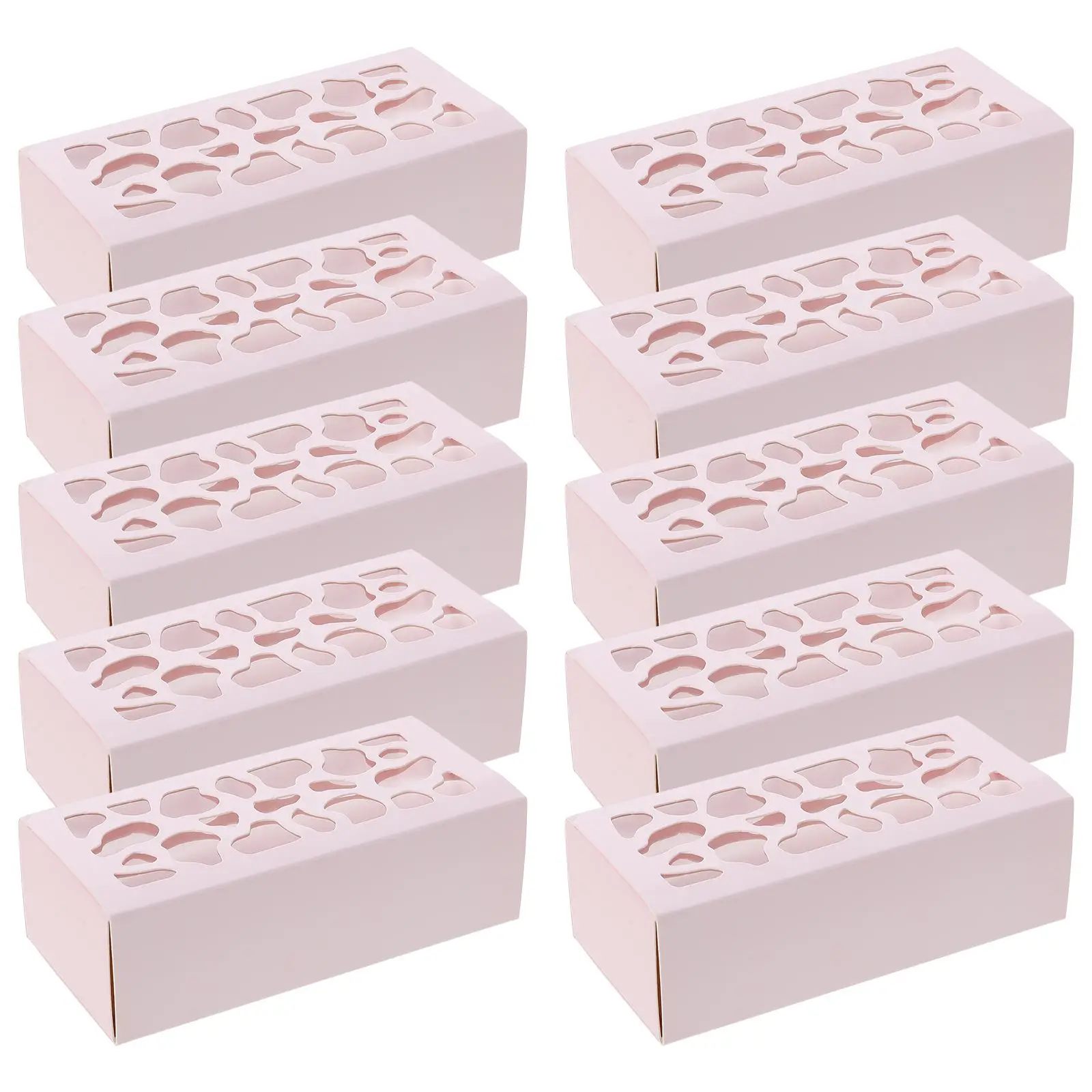 

10pcs Rectangular Macaron Box Paper Desserts Packing Box Cookies Bakery Packing Boxes with Clear Window For Wedding Party Gift