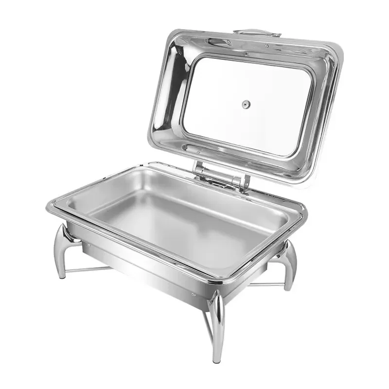 Luxury Stainless Steel Hot Pot Set with Glass Top Burner Modern Buffet Stove for Dining Table Portable Heating Cookware Kit
