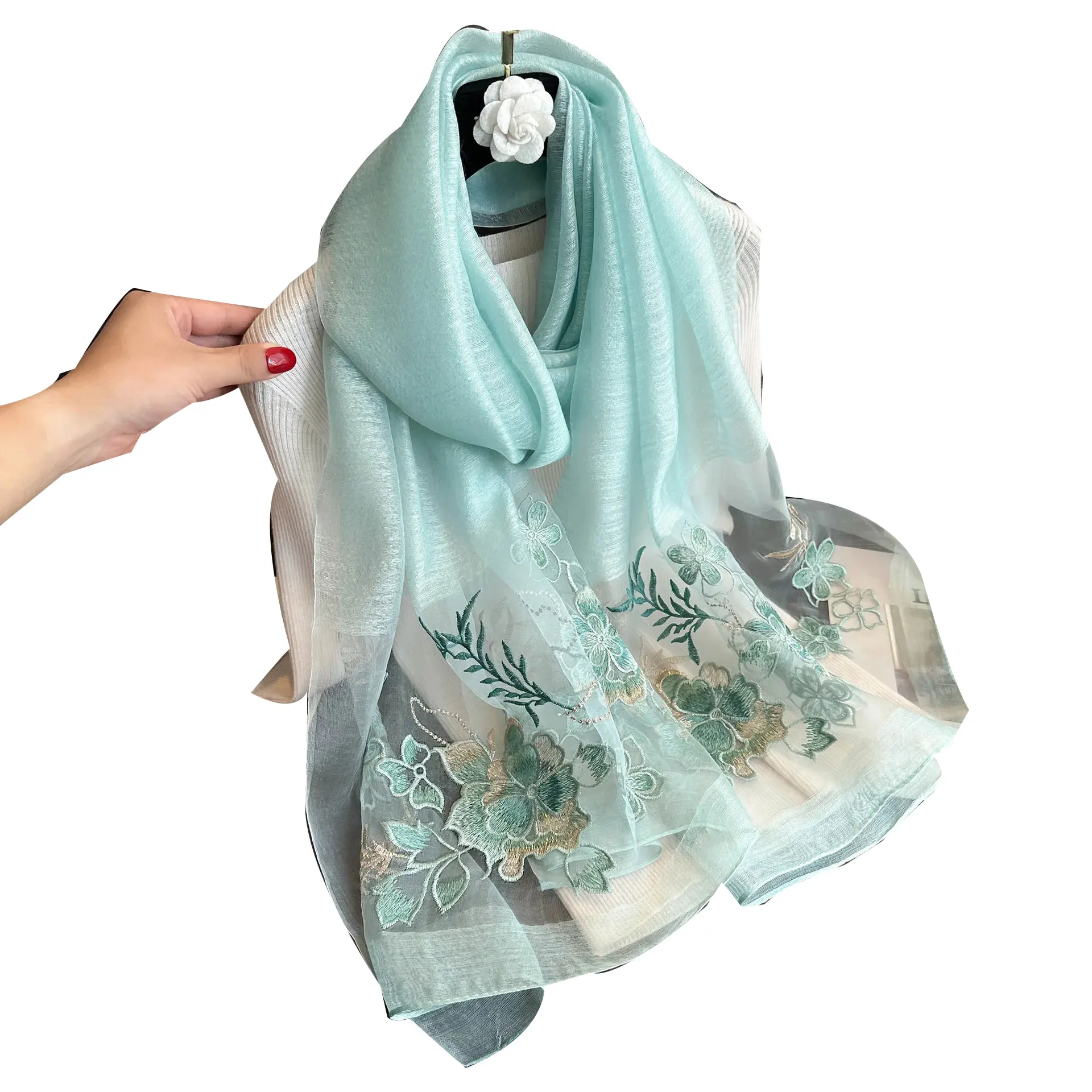 Luxury Brand Solid Silk wool scarf Women Shawls Scarves Summer Lady Hijab Winter Fashion Warm Bandana Foulard Pashmina Poncho